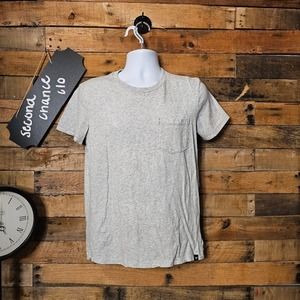 American eagle men's light gray simple short sleeve shirt size small